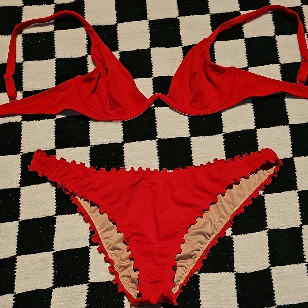 Red Women's Swimwear Set